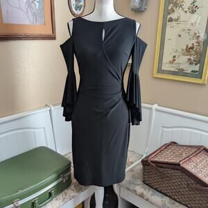 Ralph Lauren Cold Shoulder Keyhole Bell Sleeve Dress